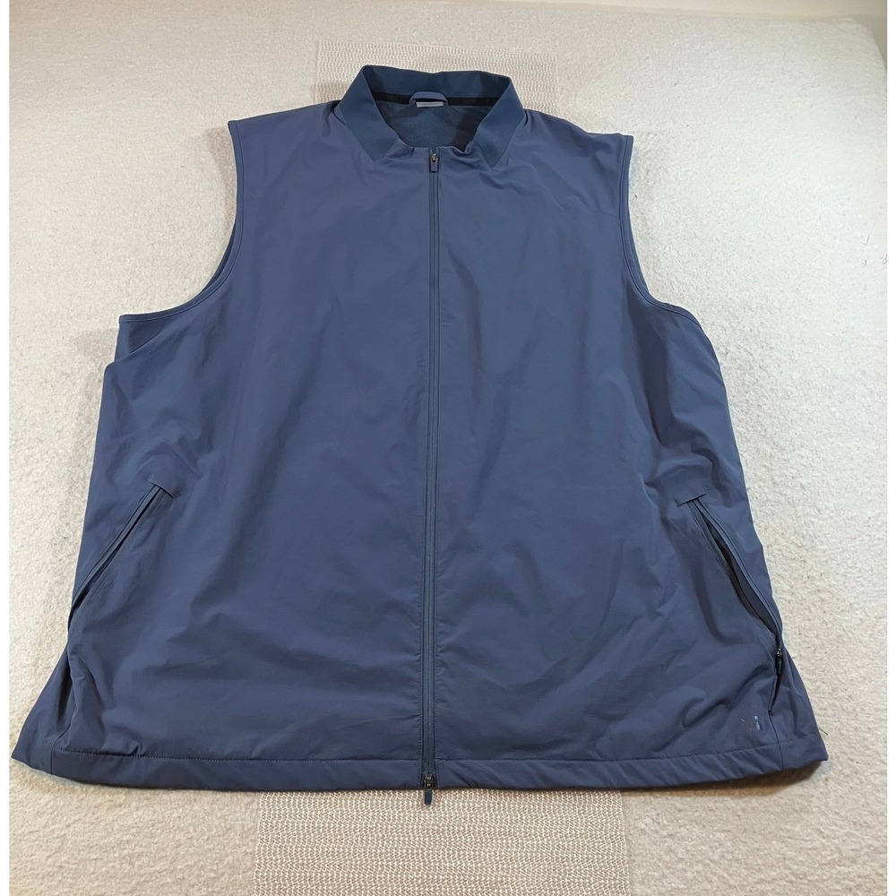 VRST Golf Vest Mens 2XL Navy Blue Full Zip Mock Neck Performance Activewear